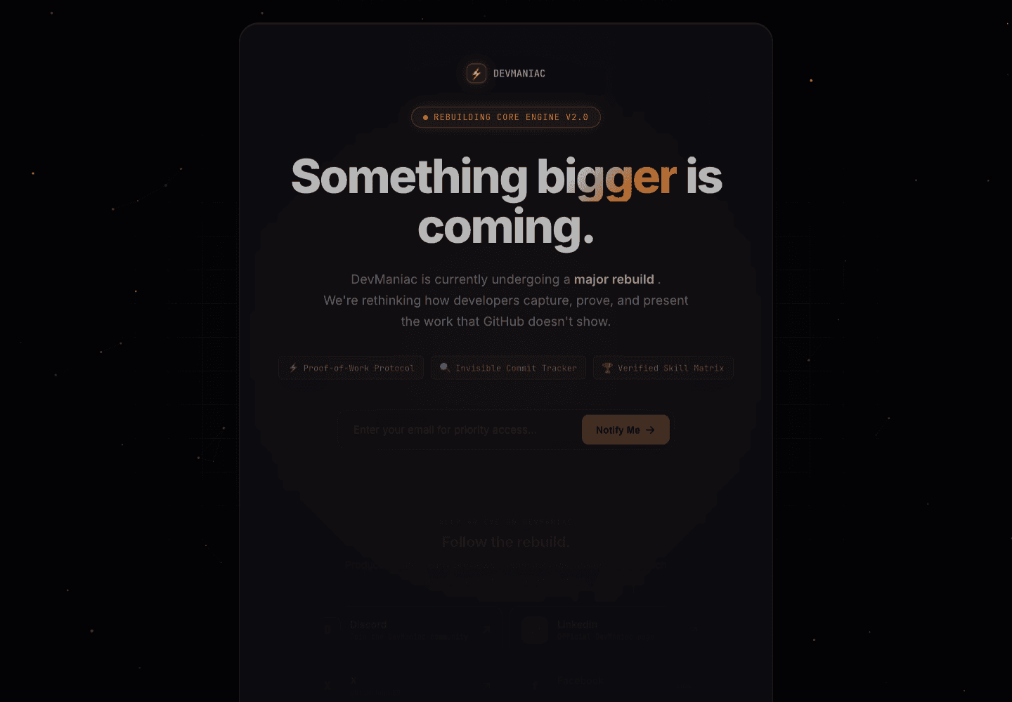 DevManiac live project journal